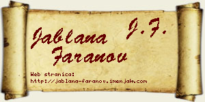 Jablana Faranov vizit kartica